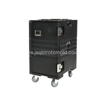 Caja de transporte de alimentos con aislamiento térmico para bandejas de alimentos